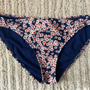 Old Navy Floral Bikini Bottom - Navy and Orange Size XL